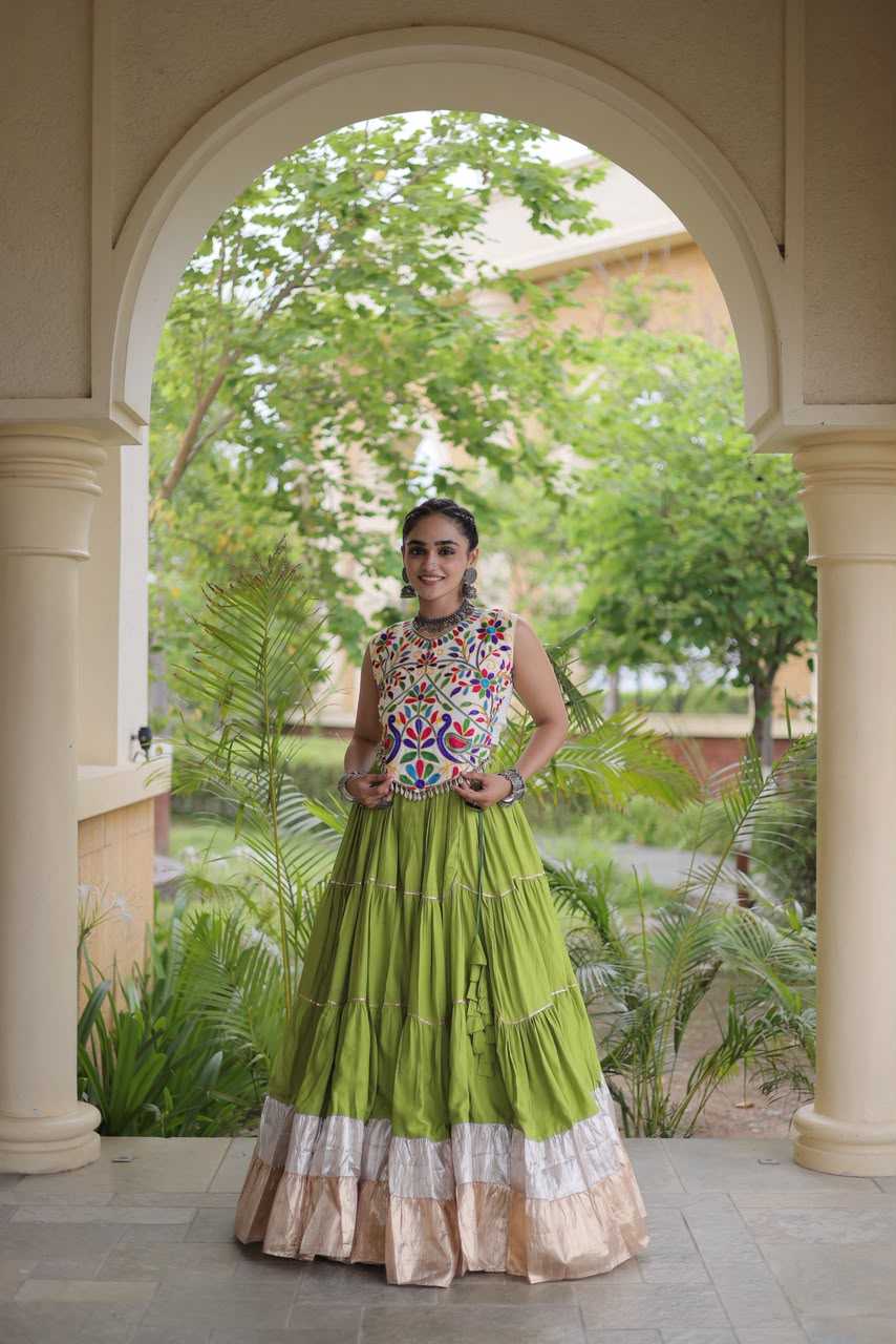 Rayon Designer Lehenga in Brown