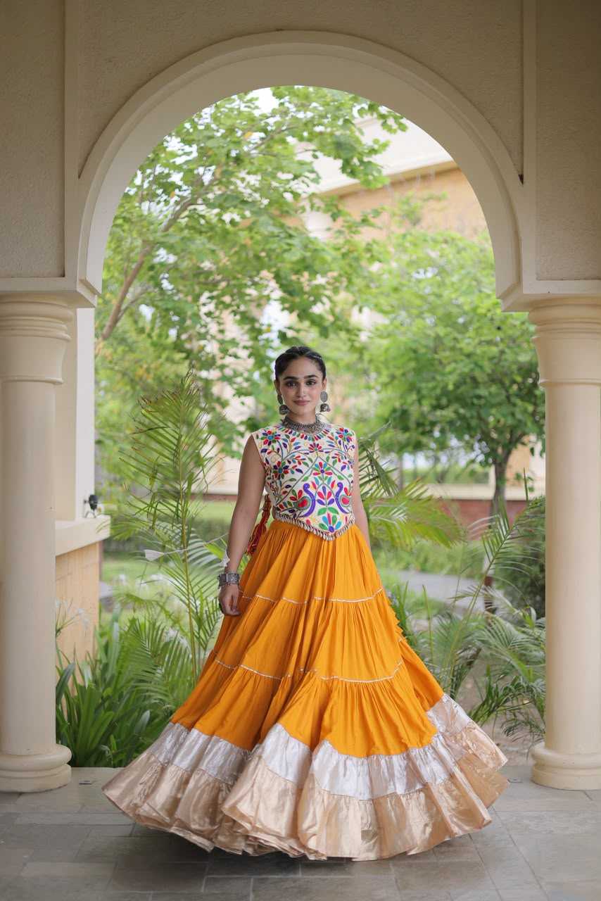 Rayon Designer Lehenga in Brown