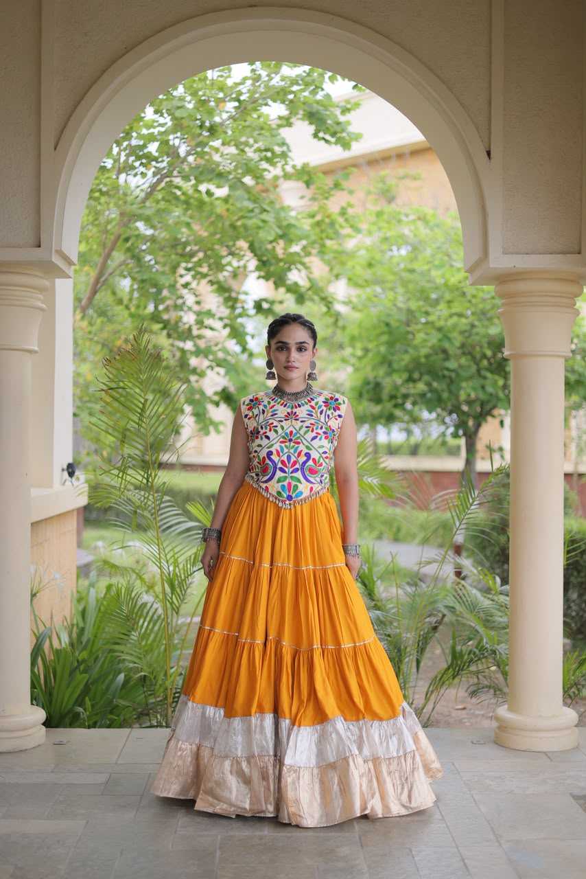 Rayon Designer Lehenga in Brown