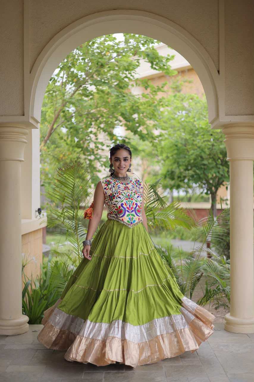 Rayon Designer Lehenga in Brown