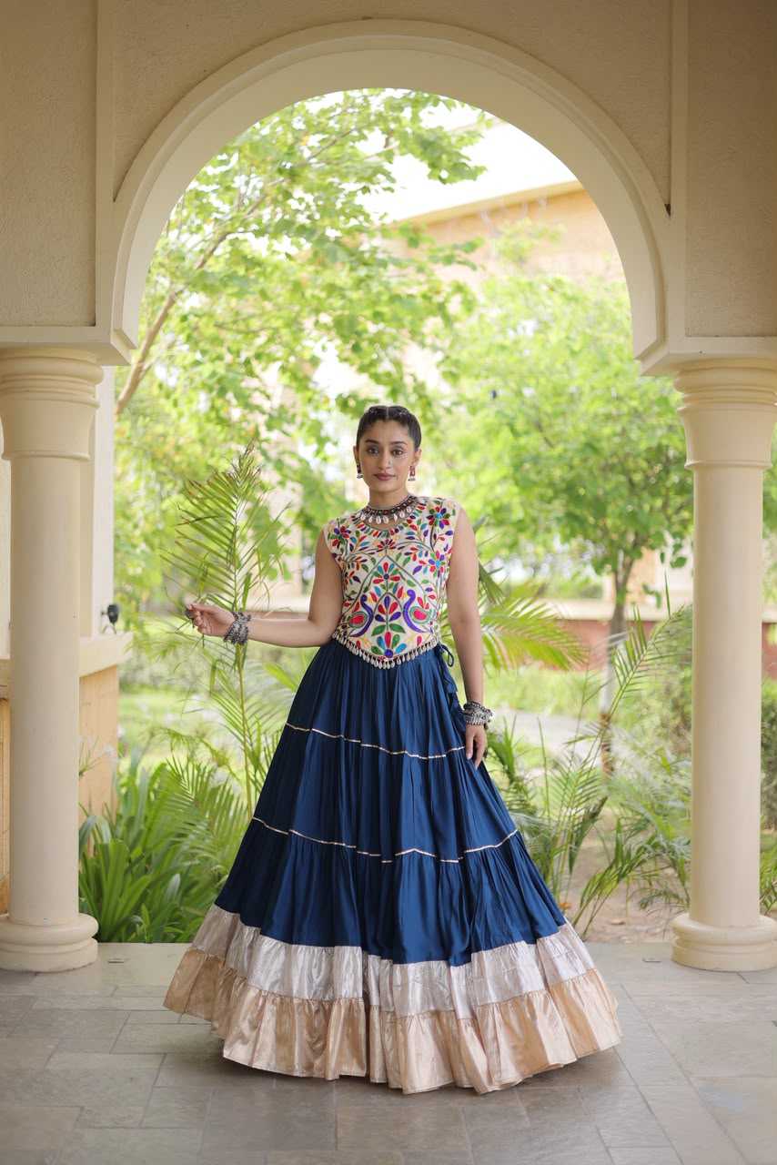 Rayon Designer Lehenga in Brown