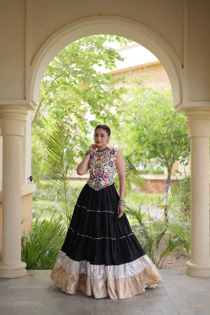 Rayon Designer Lehenga in Brown