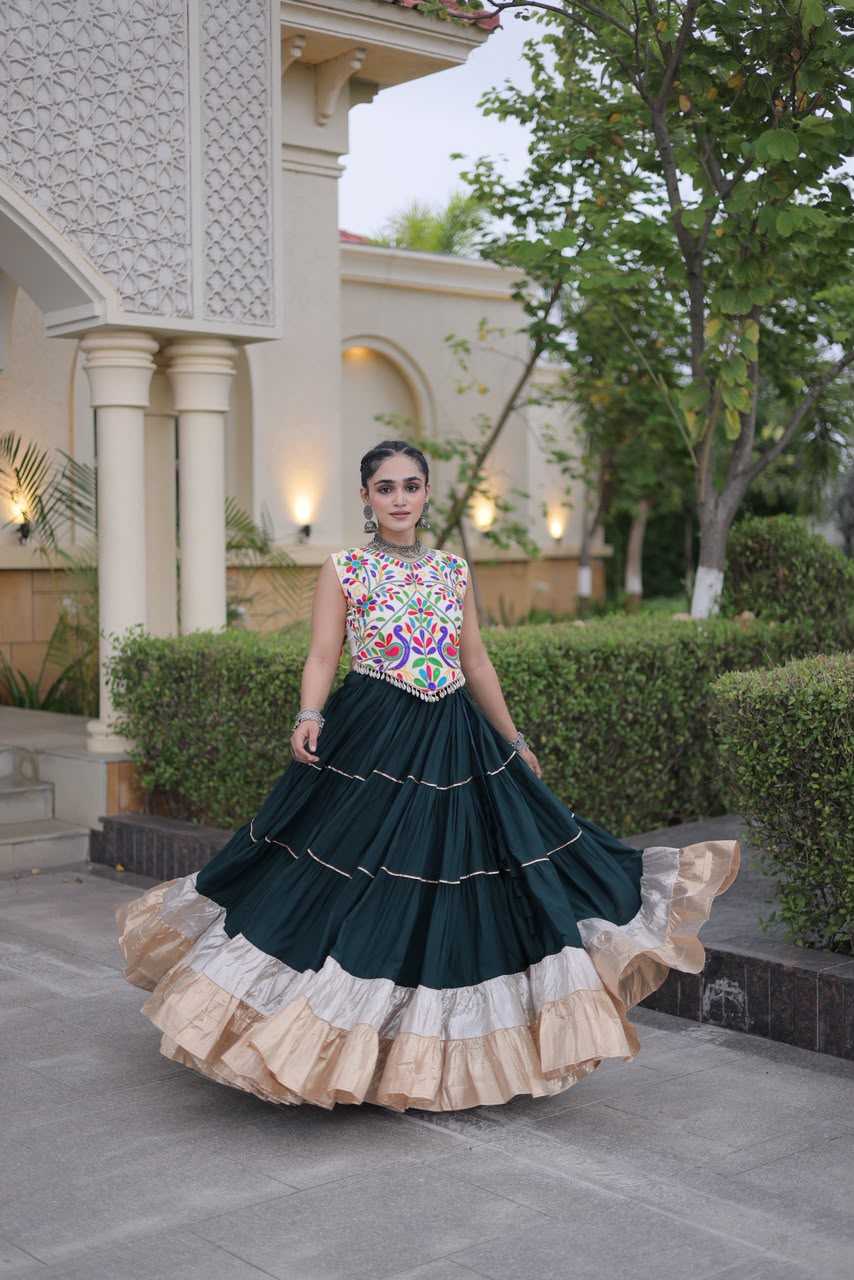 Rayon Designer Lehenga in Brown