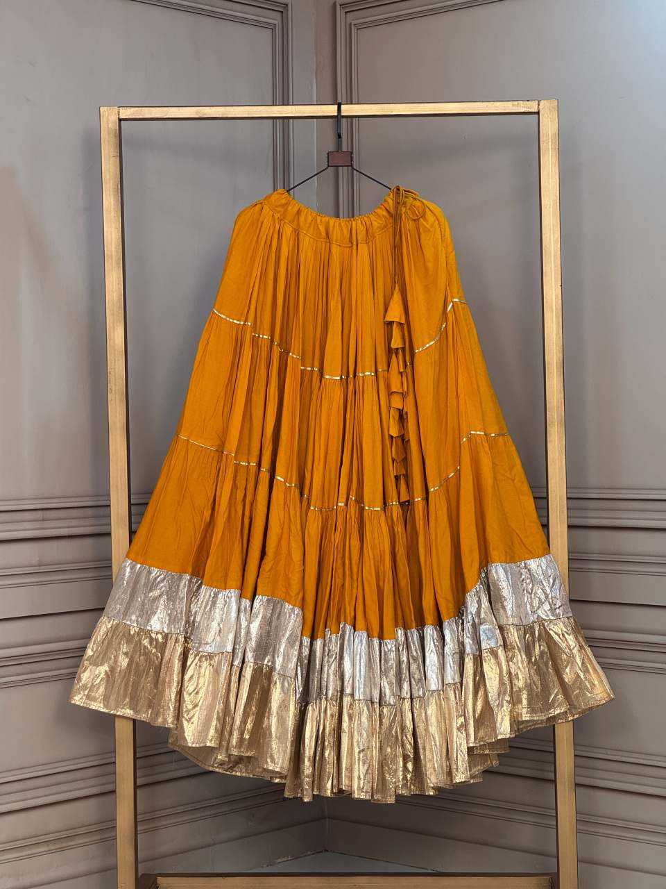 Rayon Fancy Lehenga in Mustard