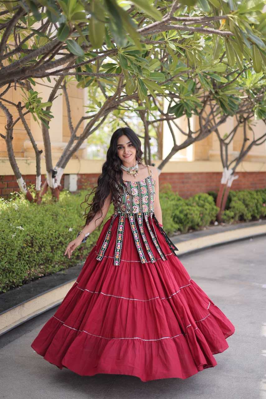 Cotton Designer Lehenga in Violet