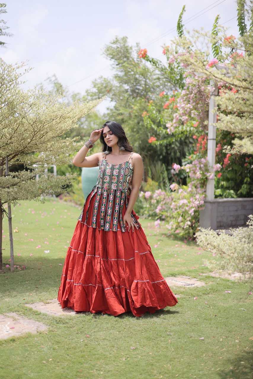 Cotton Designer Lehenga in Violet