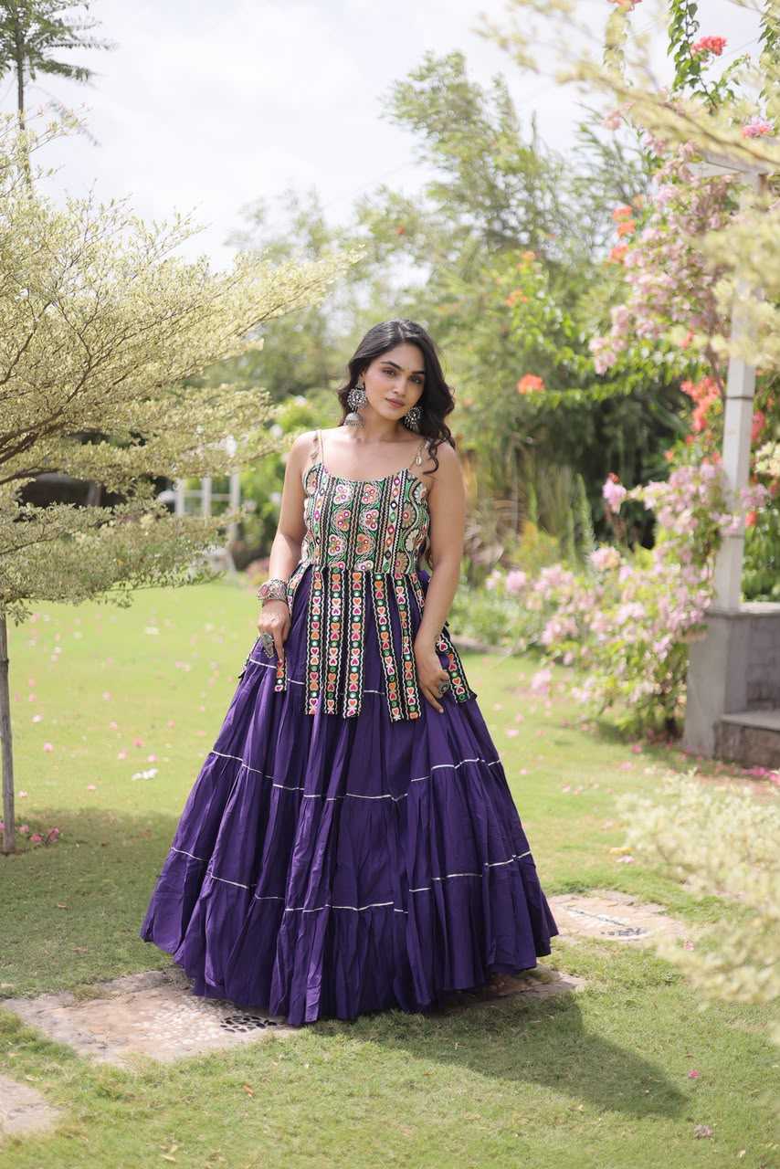 Cotton Designer Lehenga in Violet