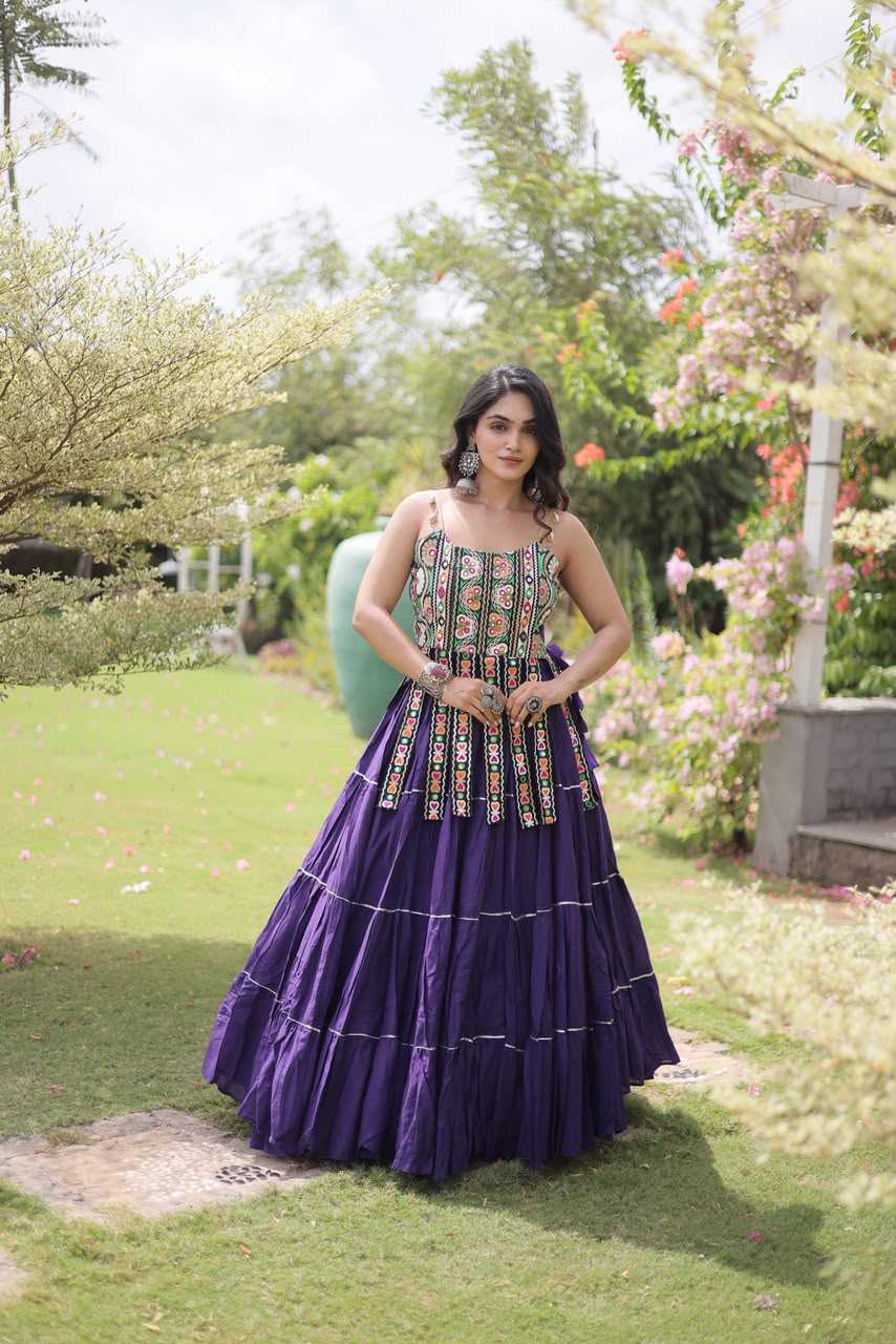 Cotton Designer Lehenga in Violet