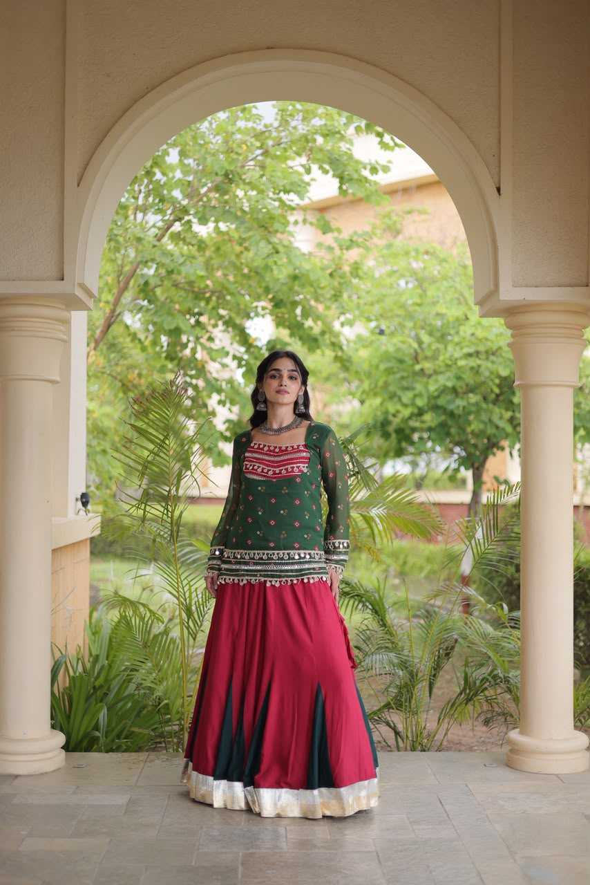 Rayon Designer Lehenga in Mehndi