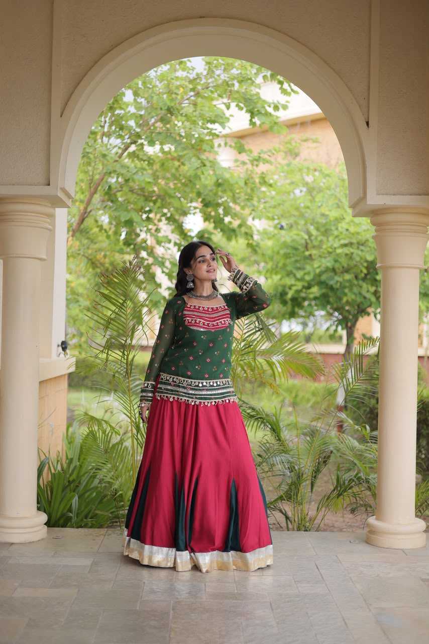Rayon Designer Lehenga in Mehndi