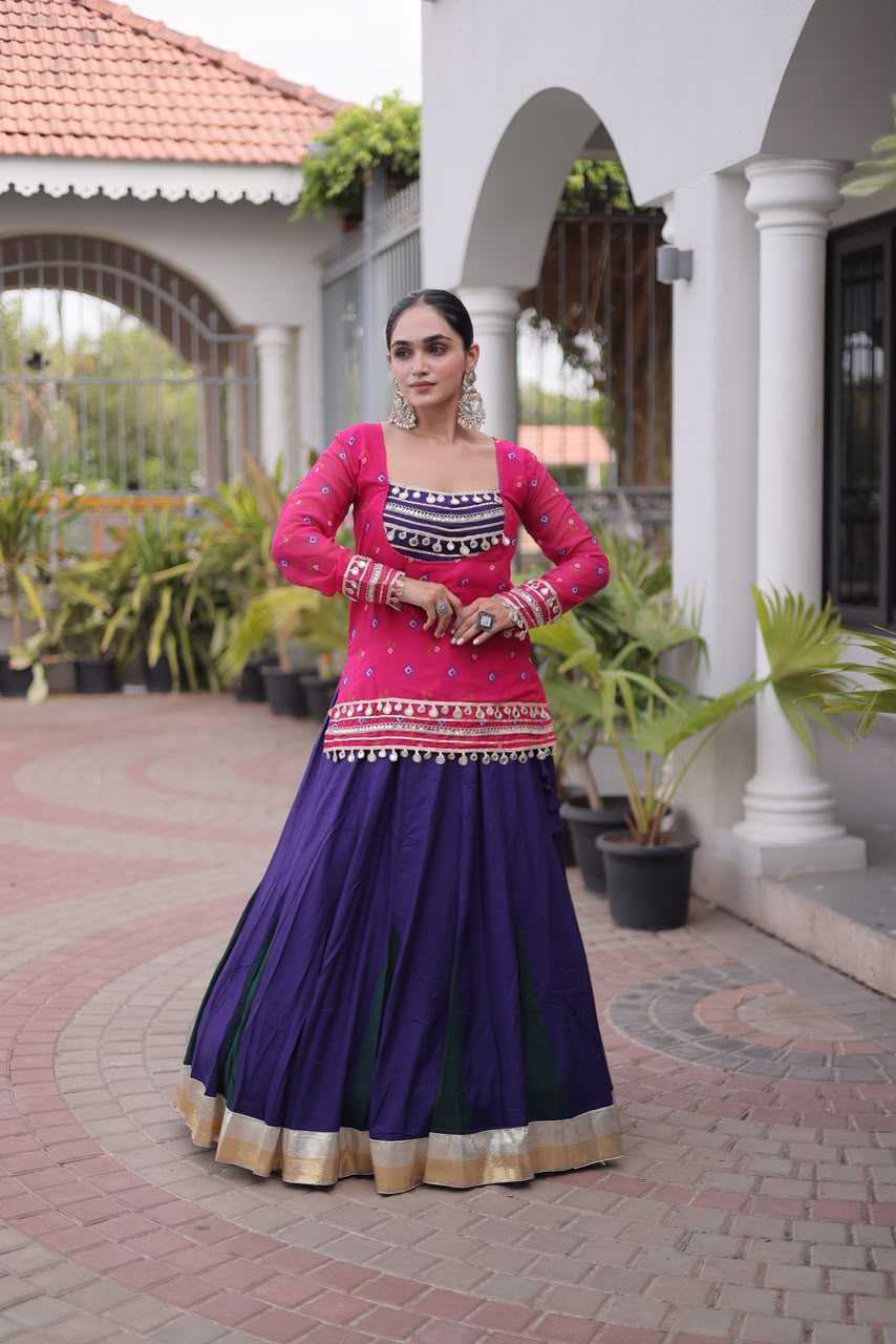 Rayon Designer Lehenga in Mehndi