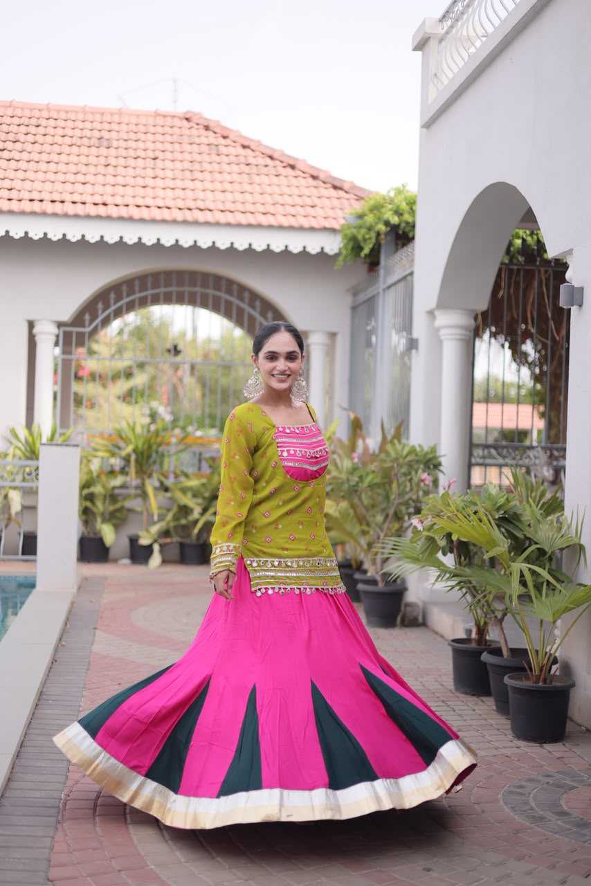 Rayon Designer Lehenga in Mehndi