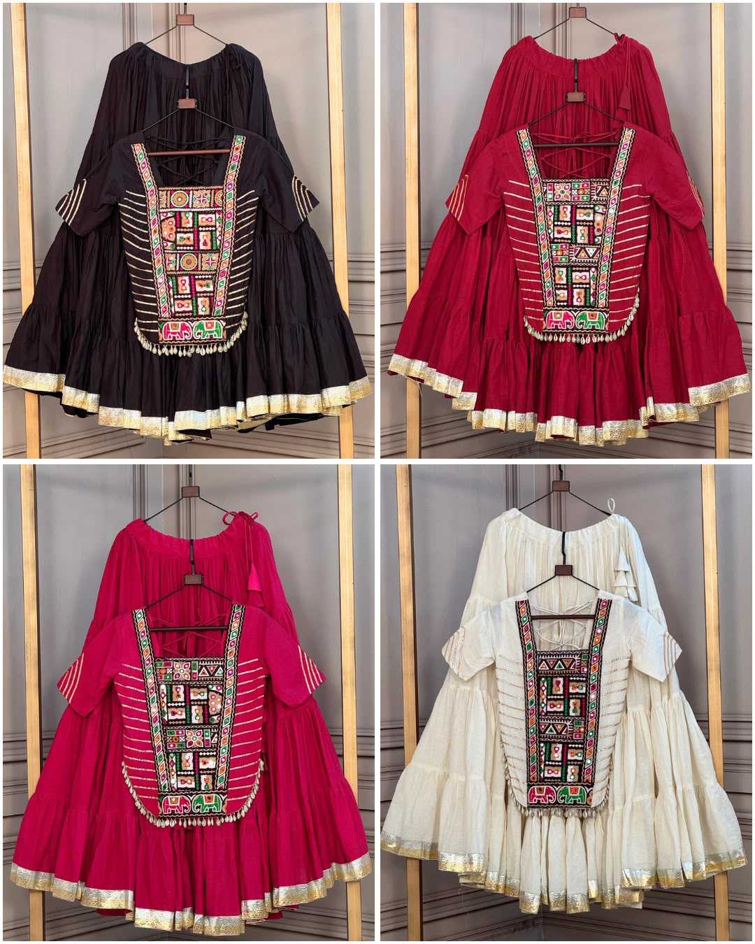 Cotton Designer Lehenga in Maroon