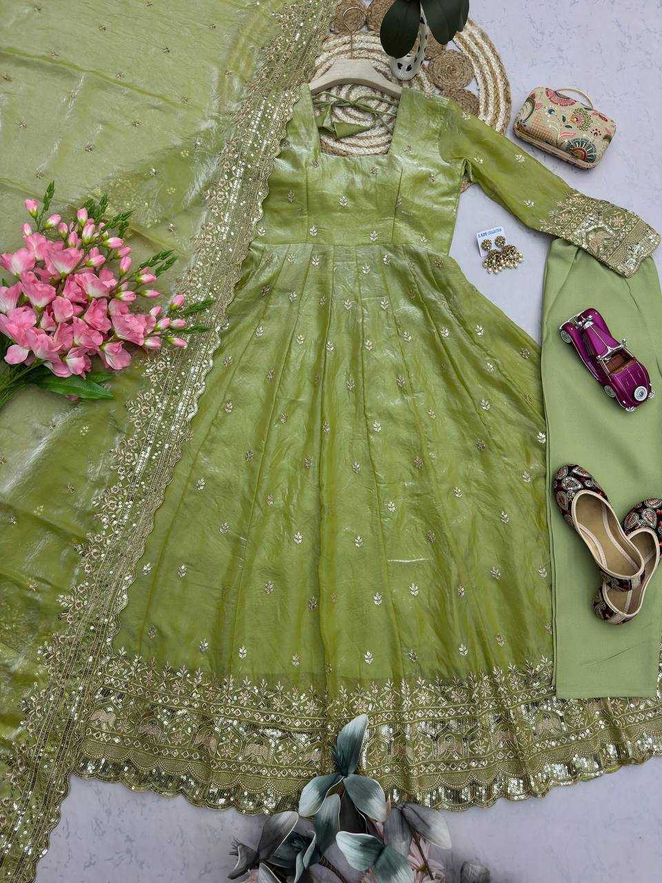 Silk Embroidery Gown