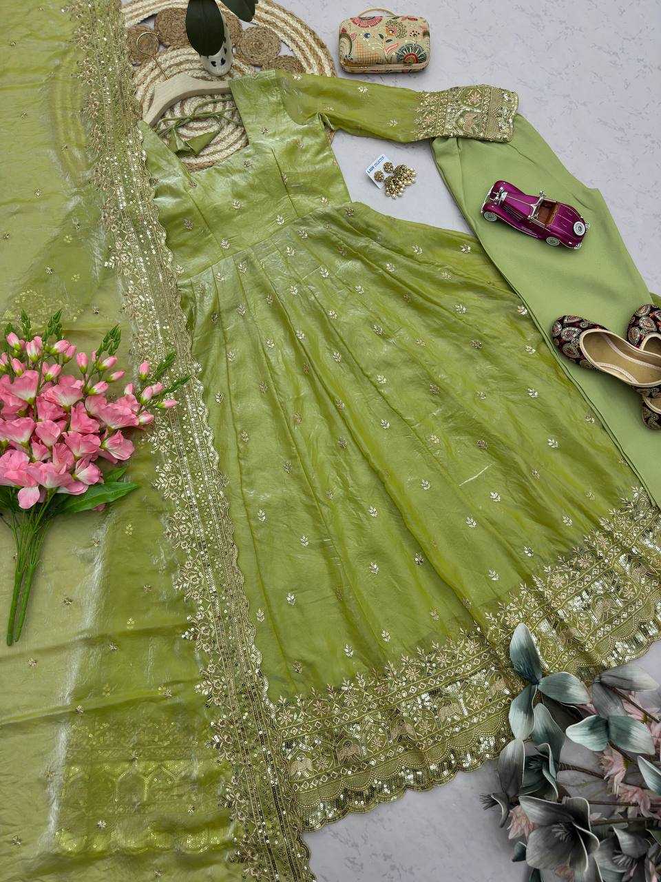 Silk Embroidery Gown