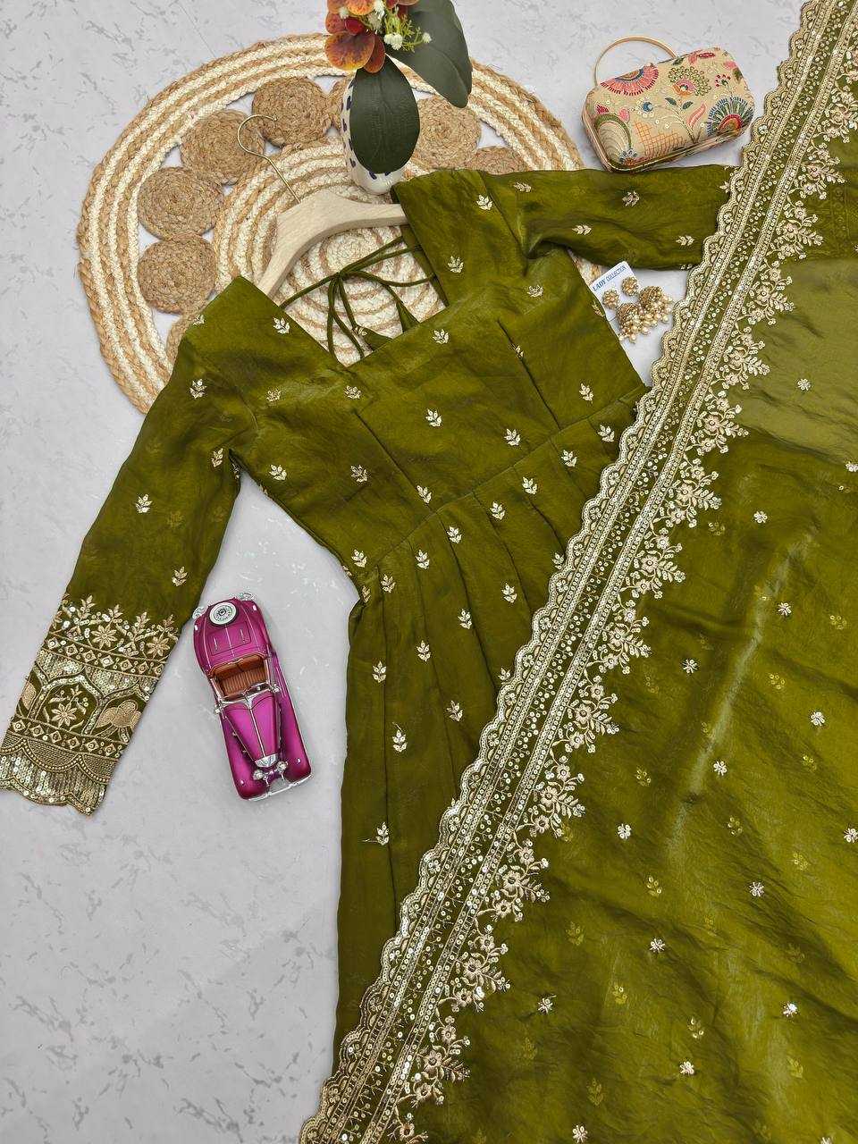 Silk Embroidery Gown