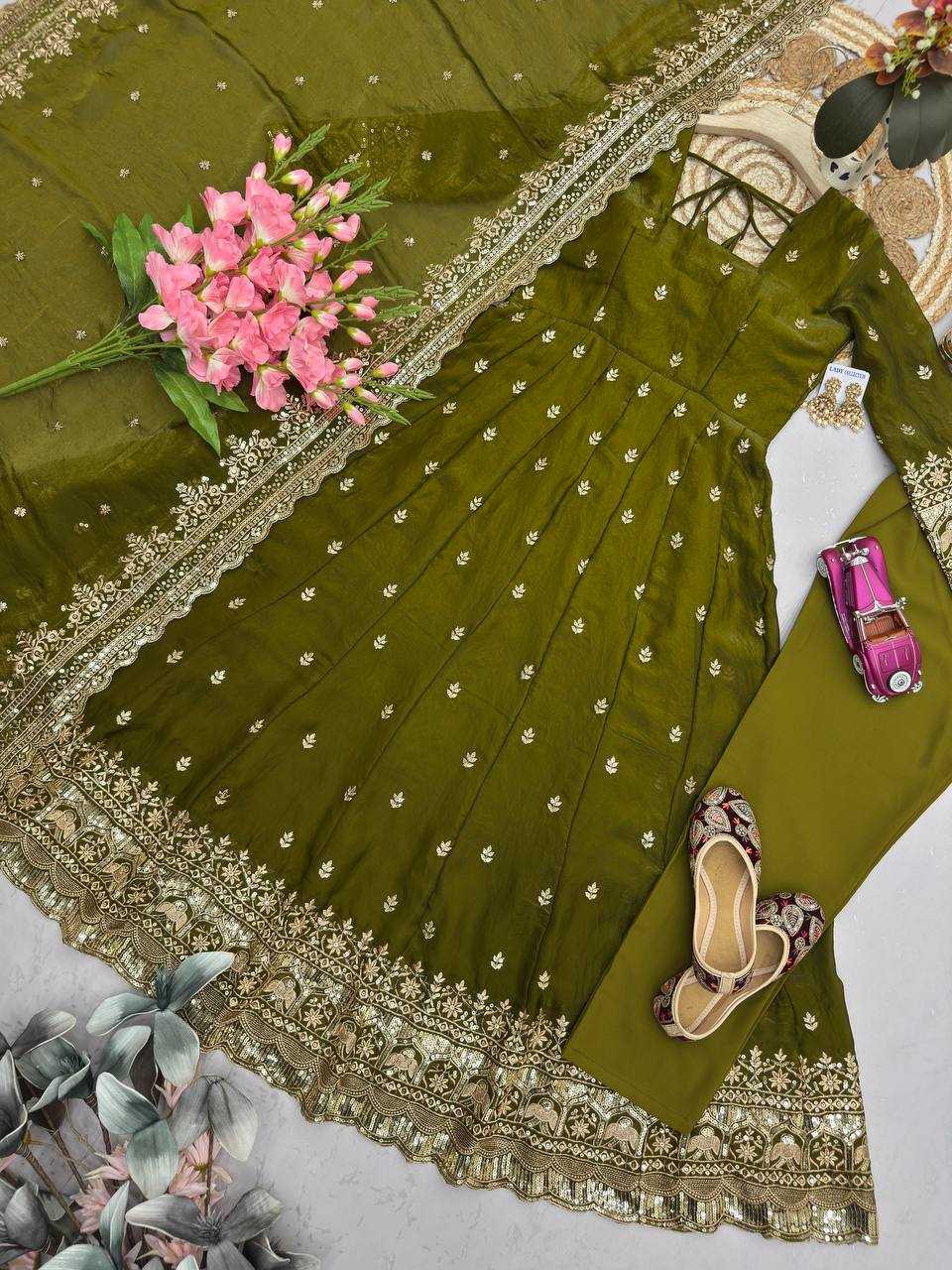 Silk Embroidery Gown