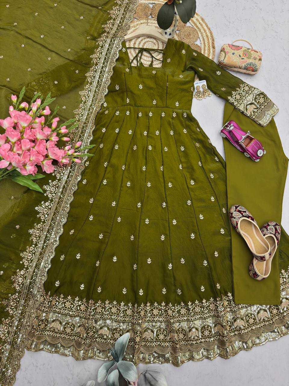 Silk Embroidery Gown