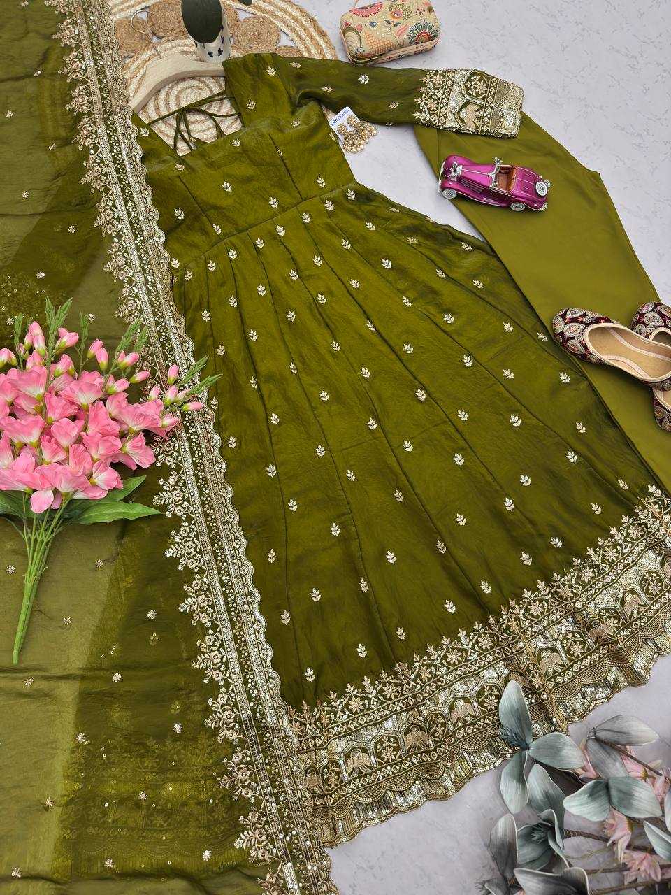 Silk Embroidery Gown