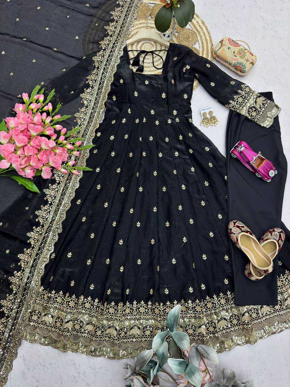 Silk Embroidery Gown