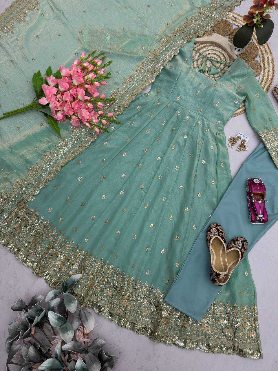 Silk Embroidery Gown