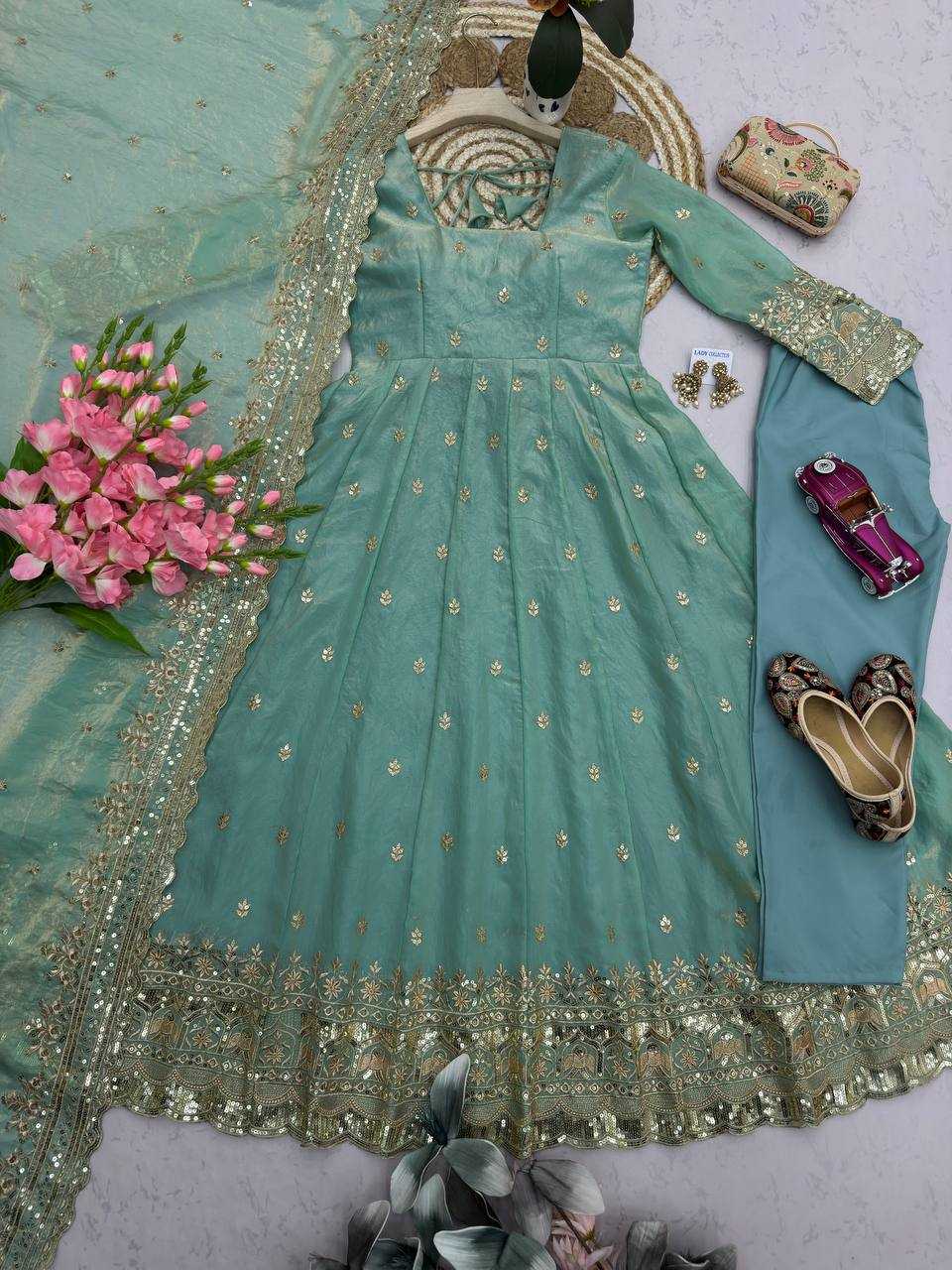 Silk Embroidery Gown