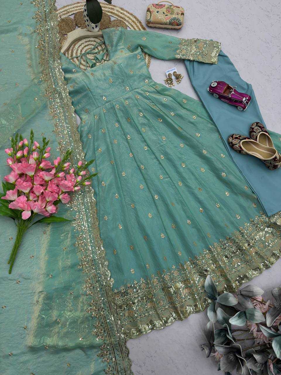 Silk Embroidery Gown