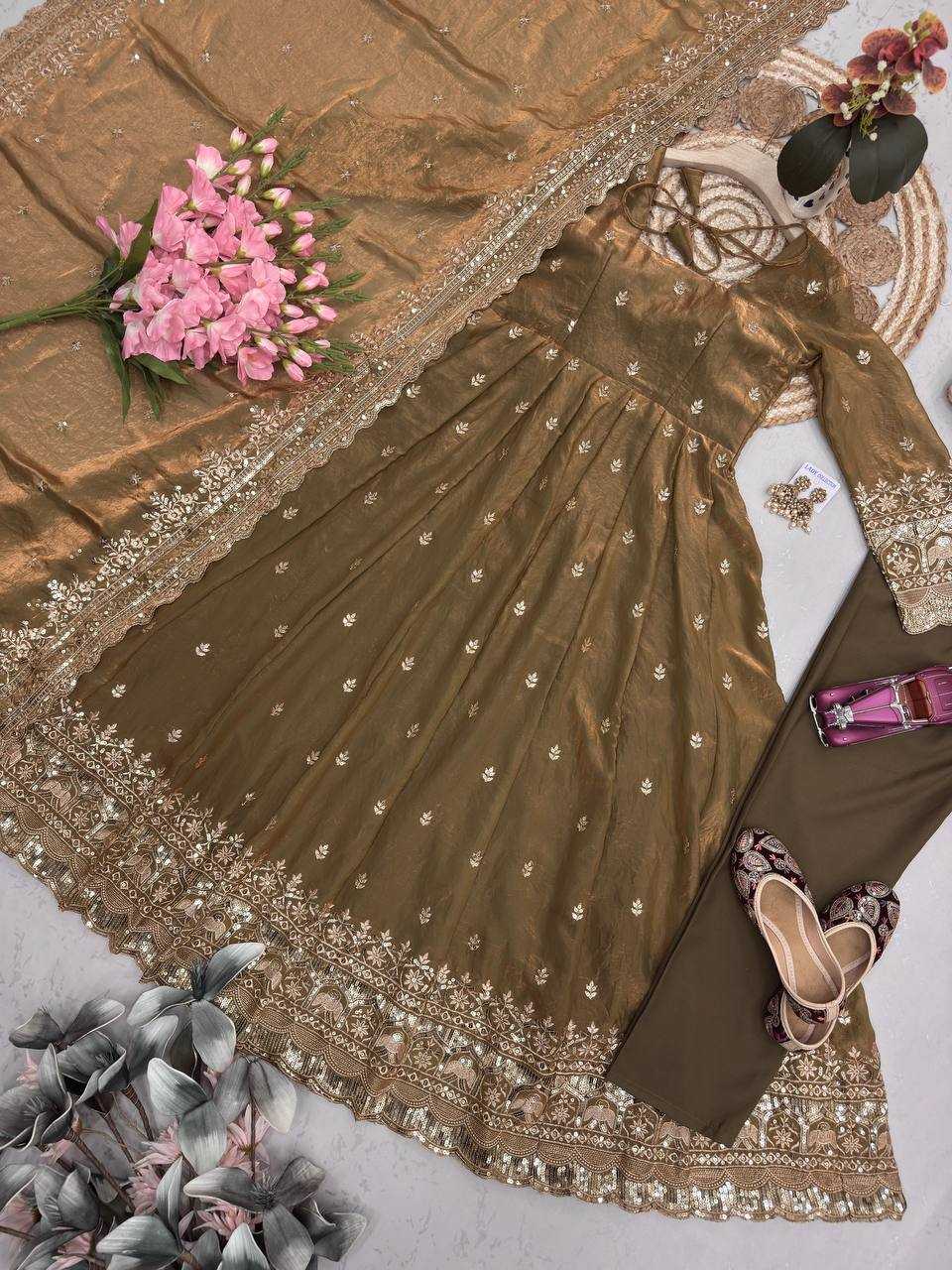Silk Embroidery Gown
