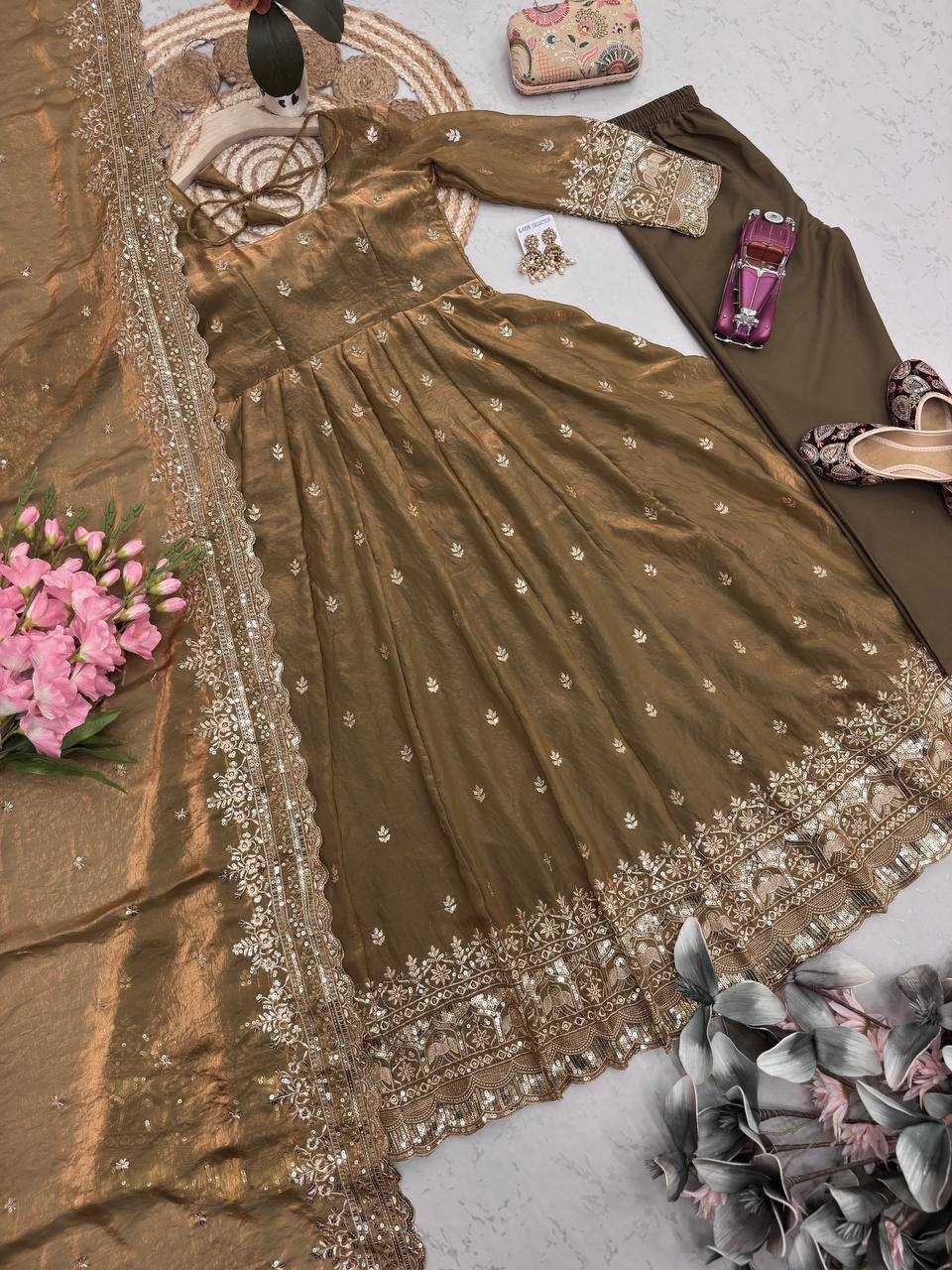Silk Embroidery Gown