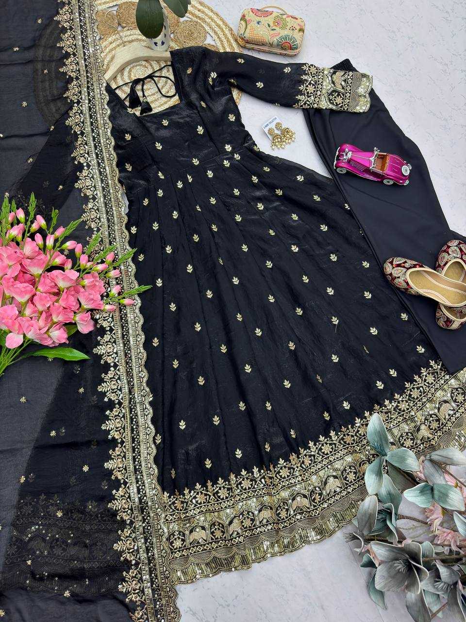 Silk Embroidery Gown