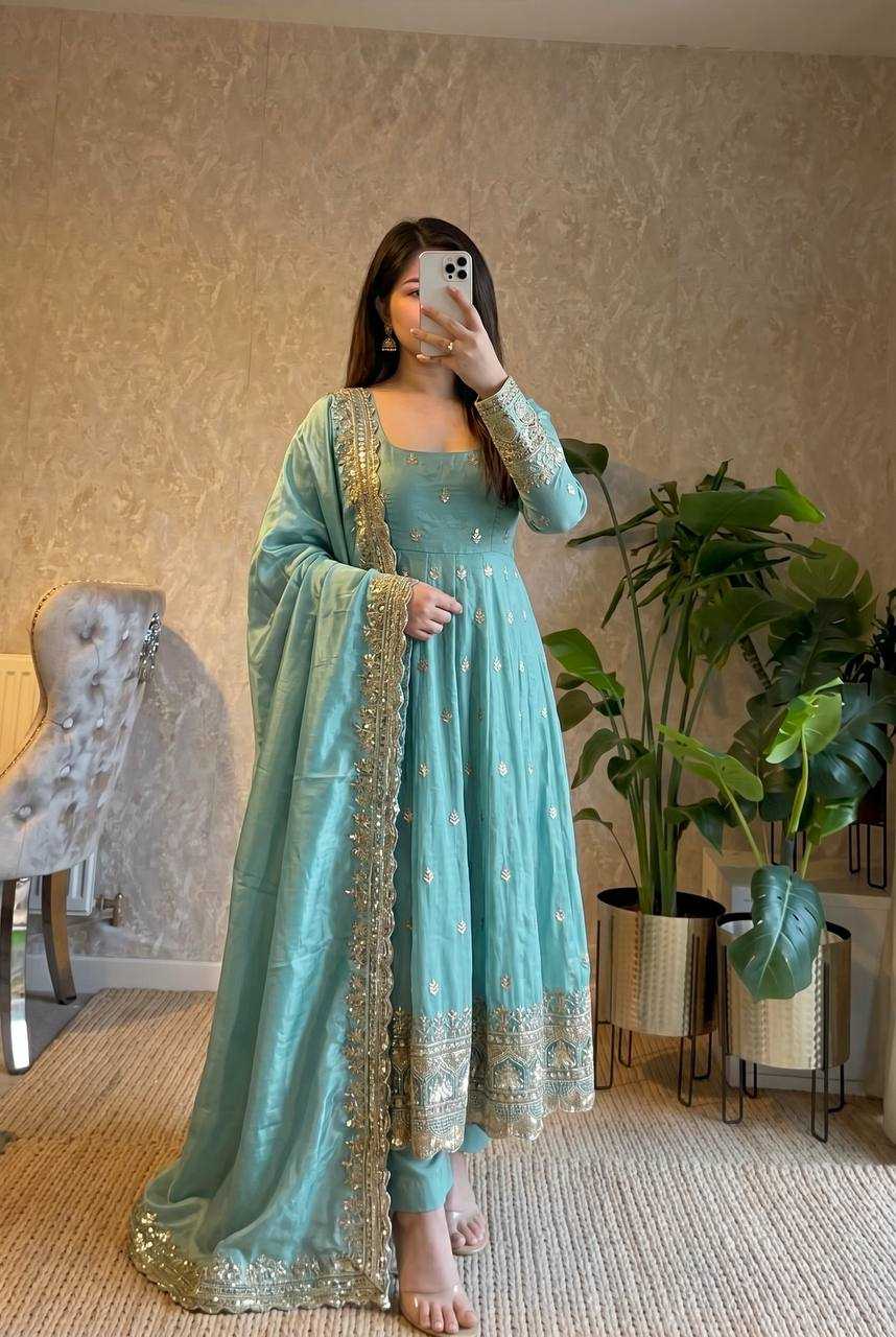 Silk Embroidery Gown