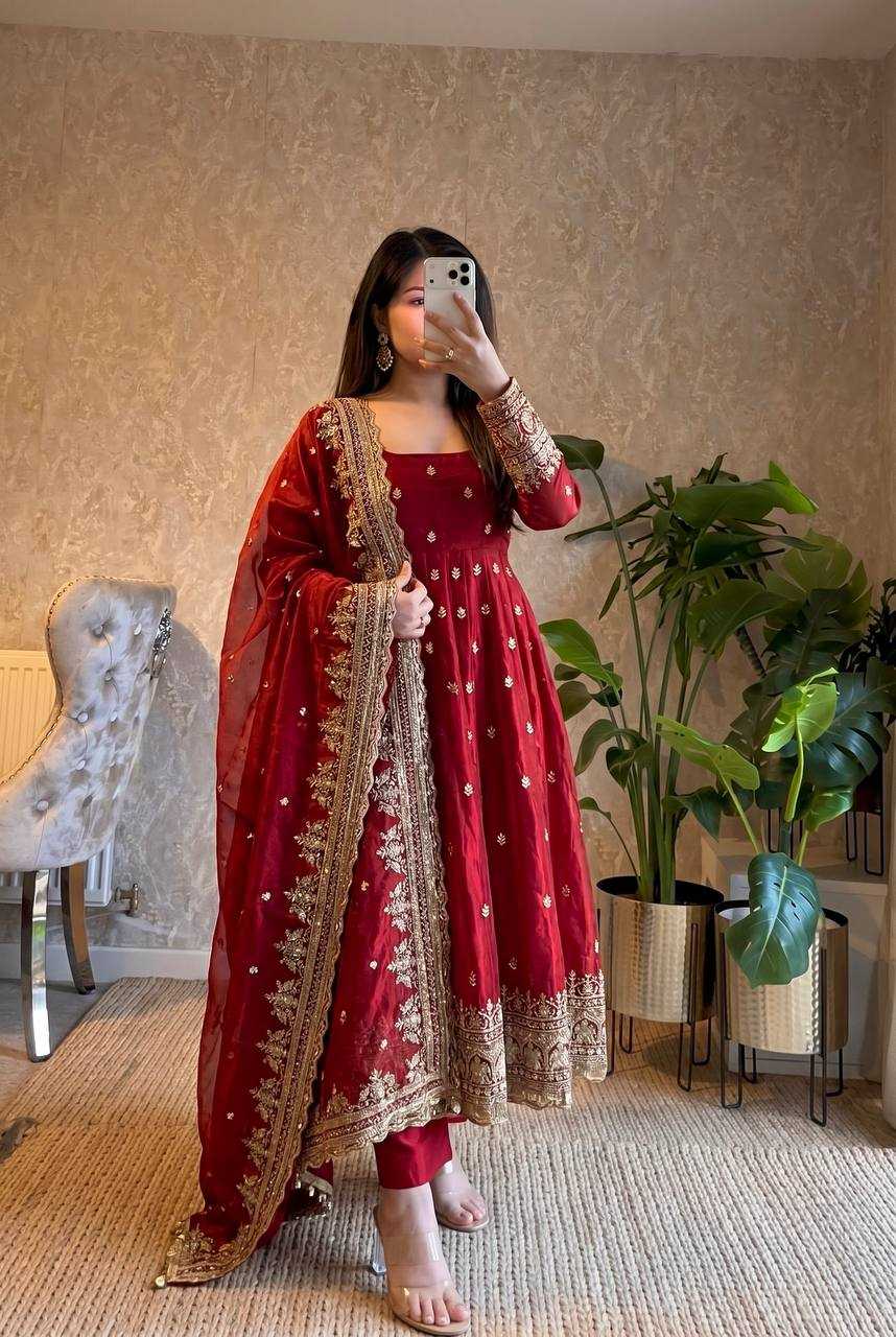 Silk Embroidery Gown
