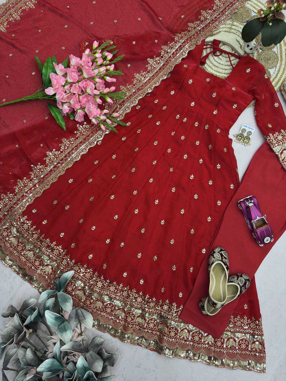 Silk Embroidery Gown
