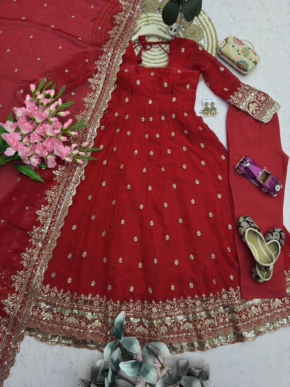 Silk Embroidery Gown