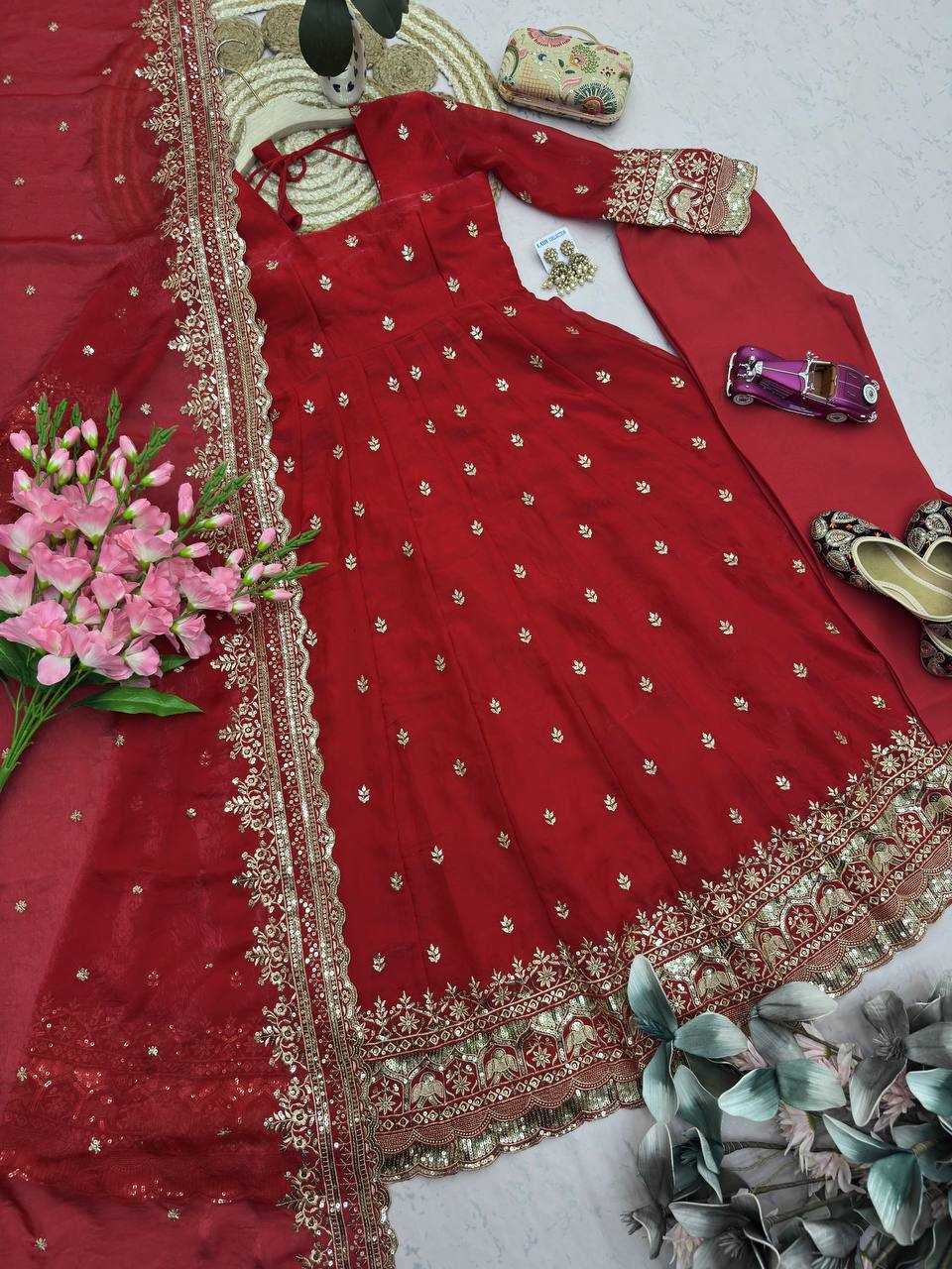 Silk Embroidery Gown