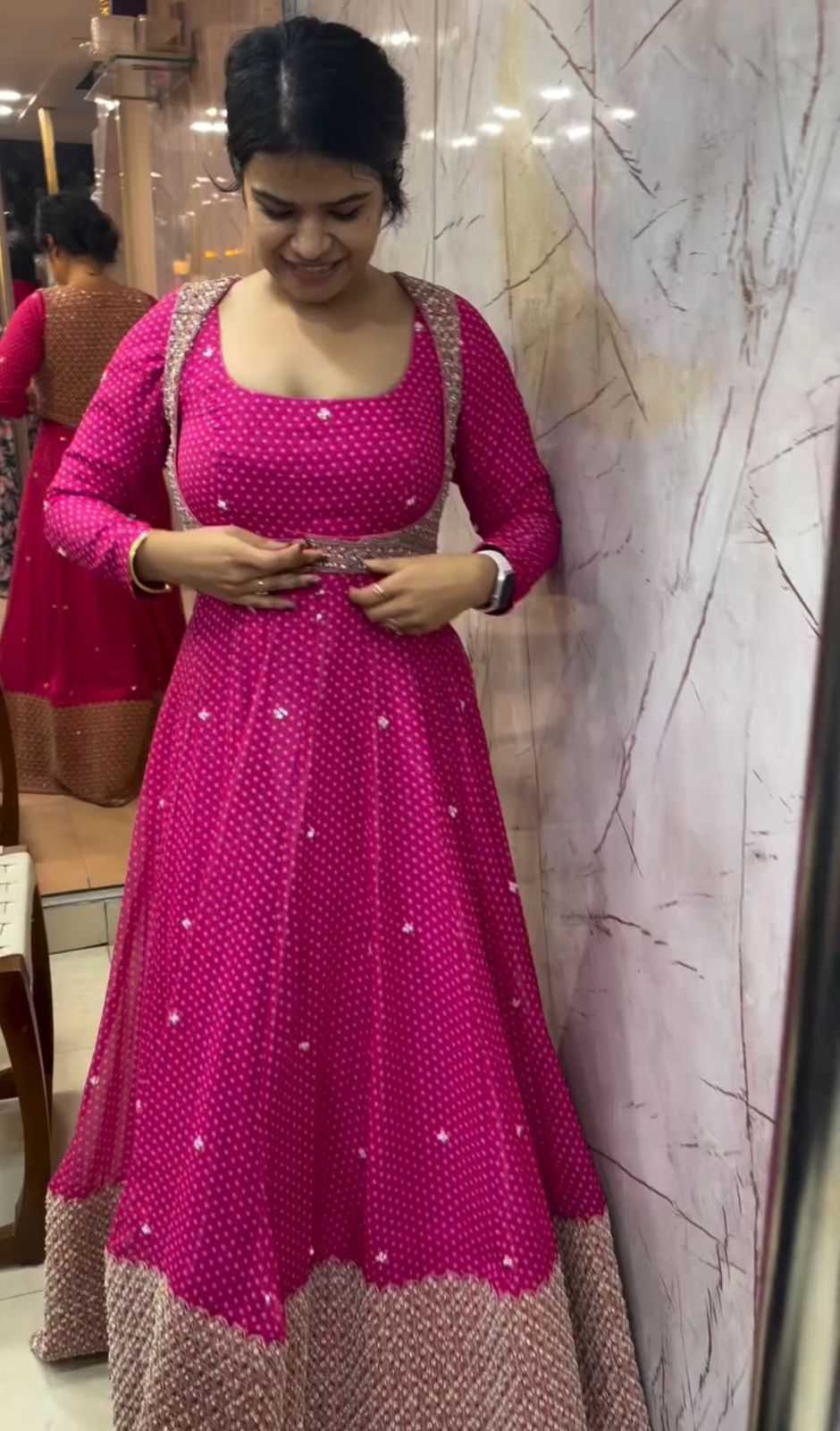 Faux Georgette Embroidery Gown 692