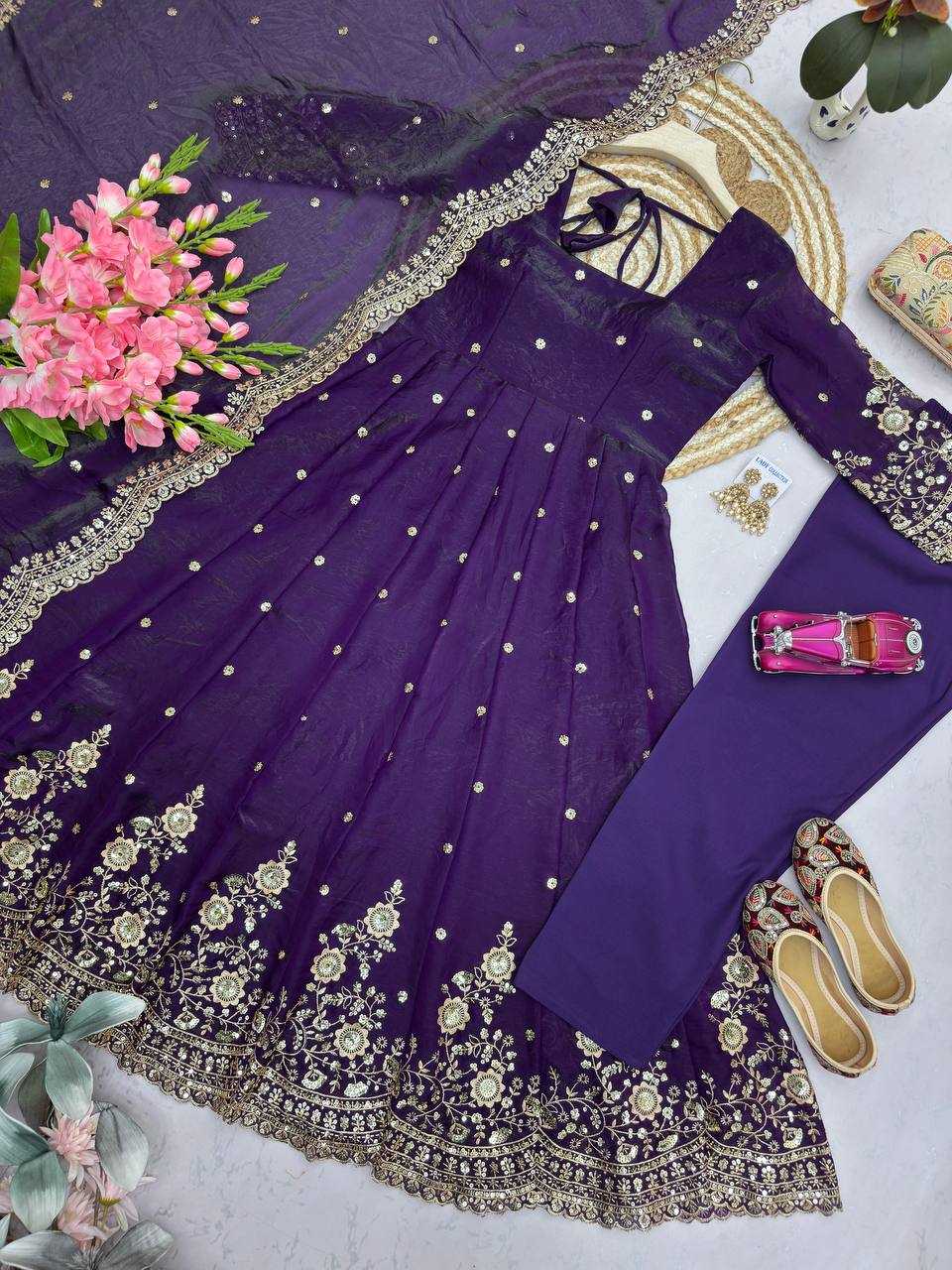 Silk Embroidery Gown