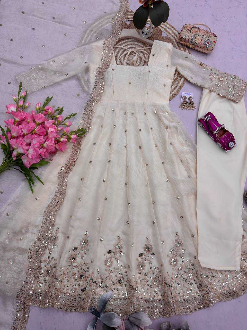Silk Embroidery Gown