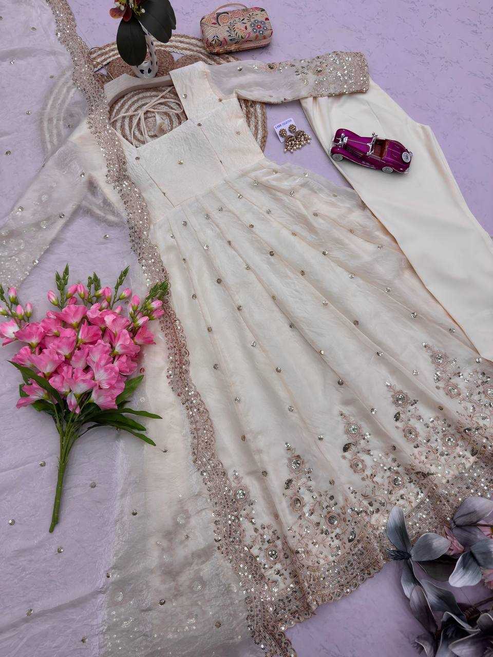 Silk Embroidery Gown