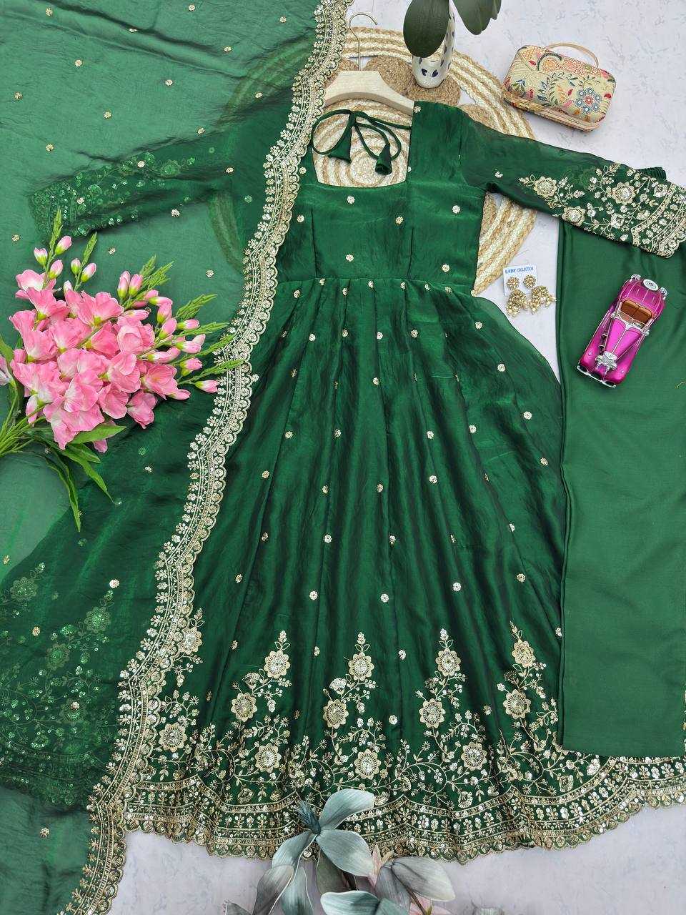 Silk Embroidery Gown