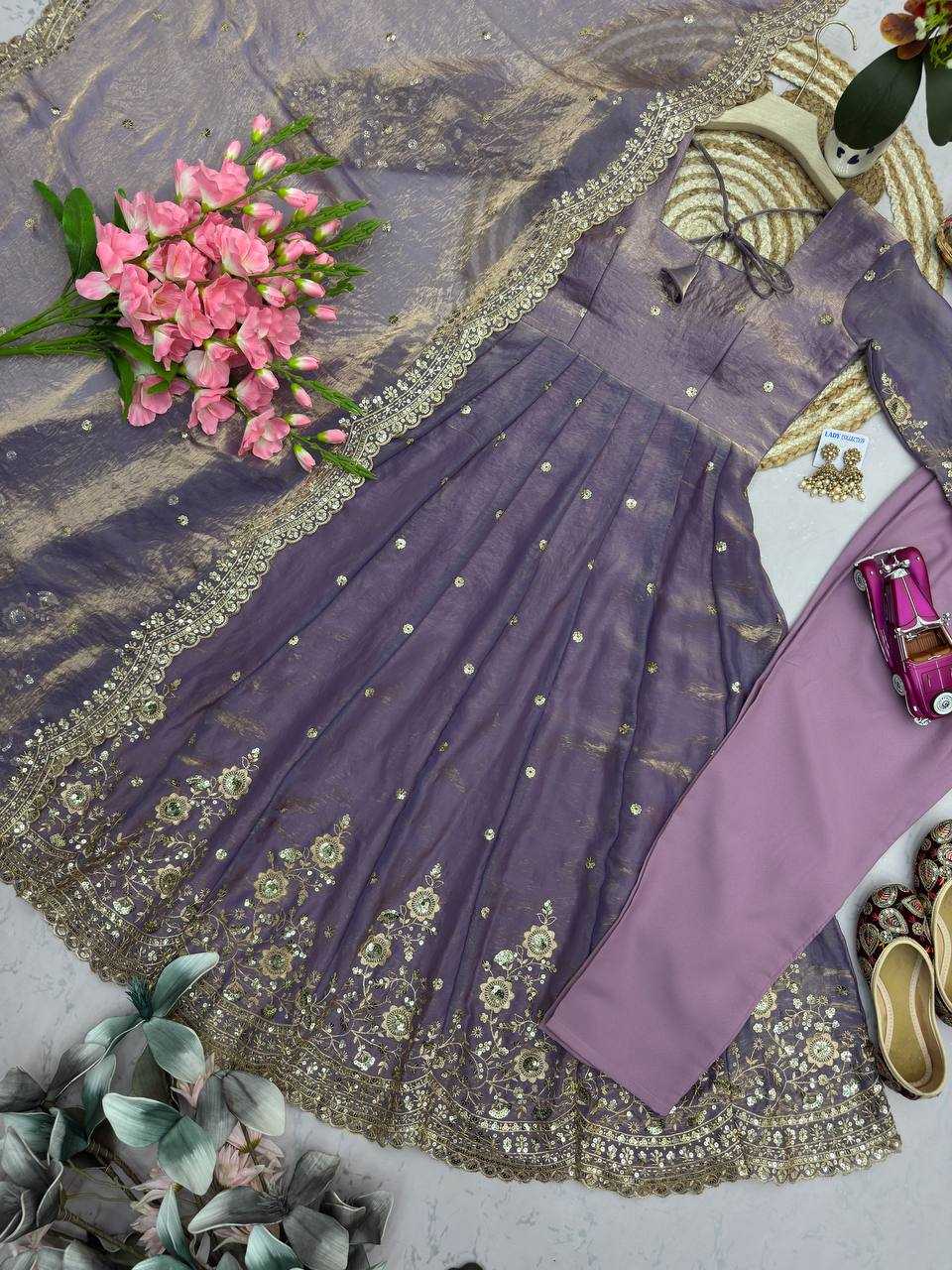 Silk Embroidery Gown