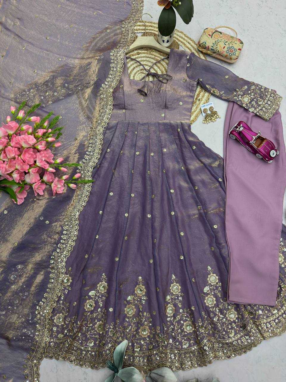 Silk Embroidery Gown