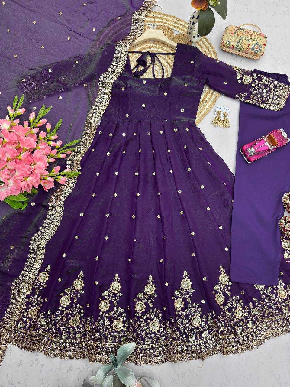 Silk Embroidery Gown