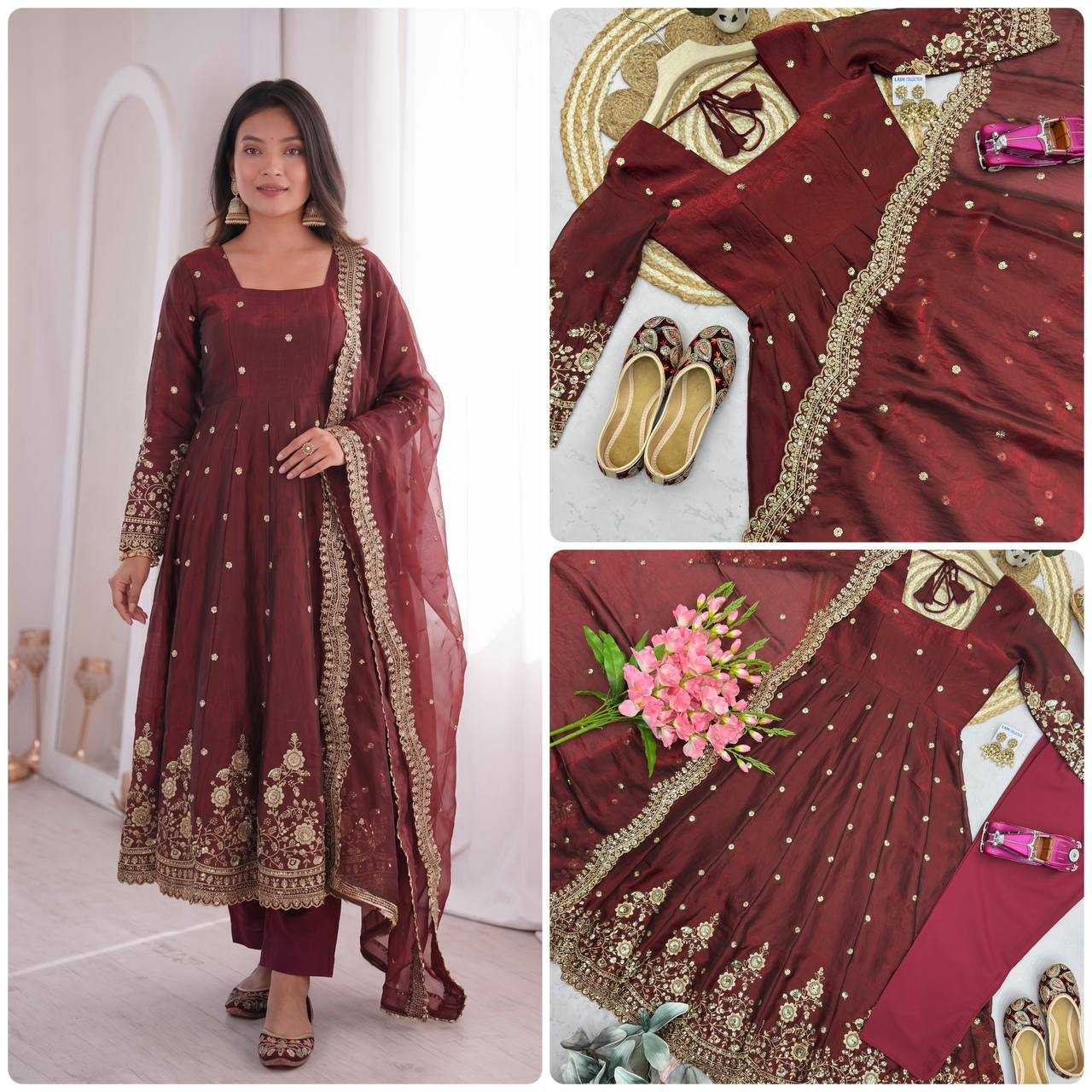 Silk Embroidery Gown