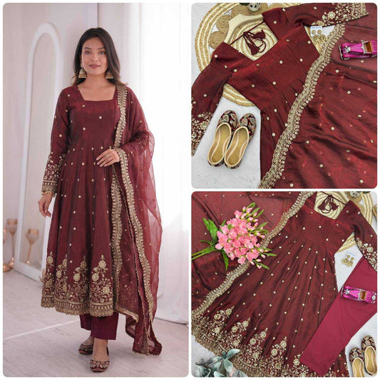 Silk Embroidery Gown