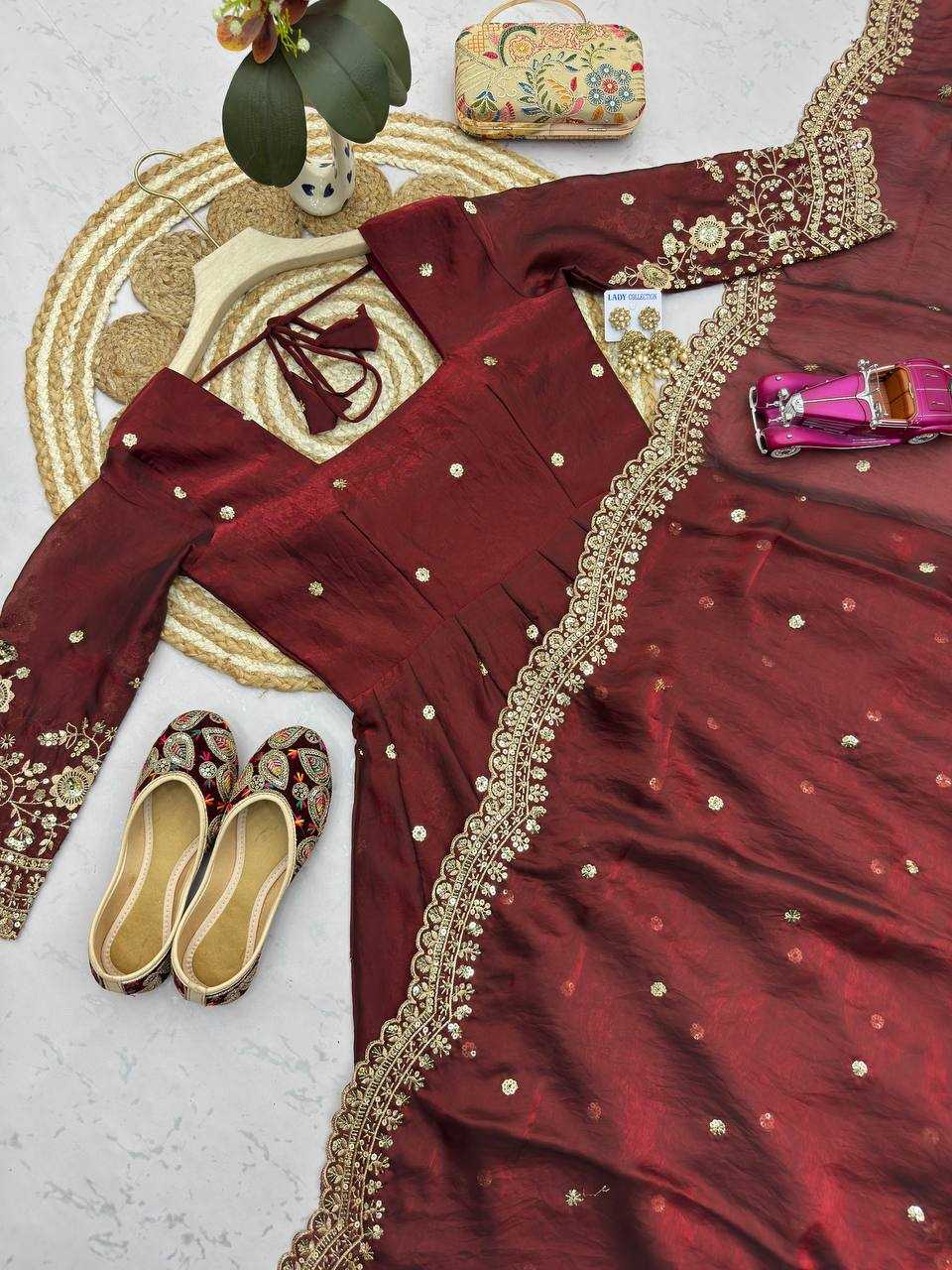 Silk Embroidery Gown