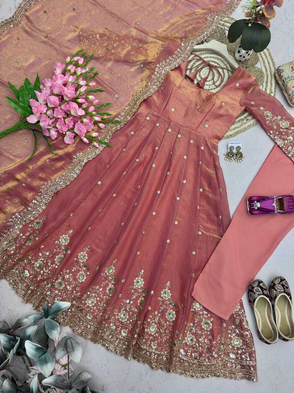 Silk Embroidery Gown