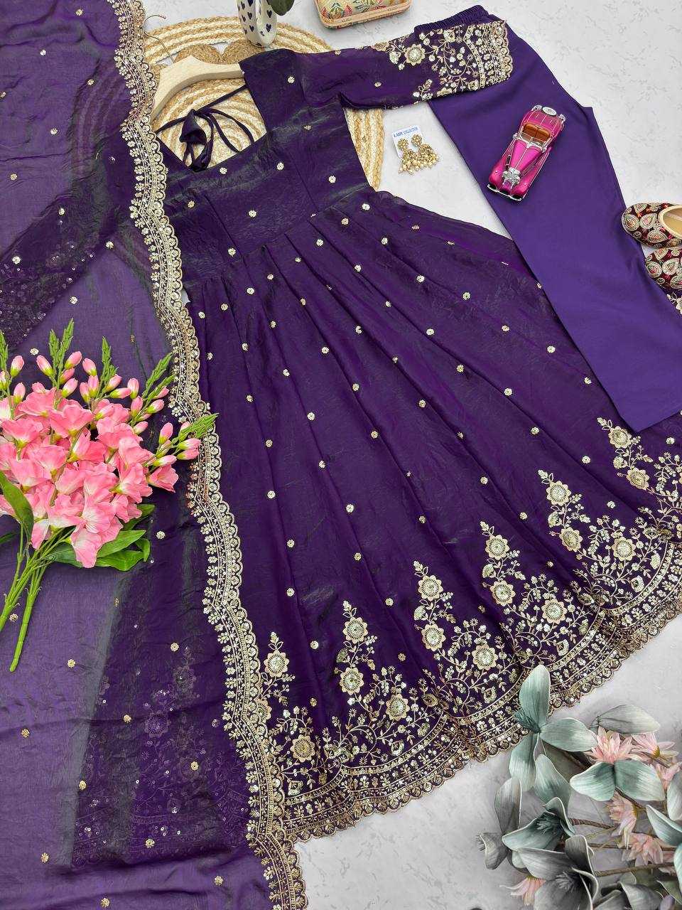 Silk Embroidery Gown