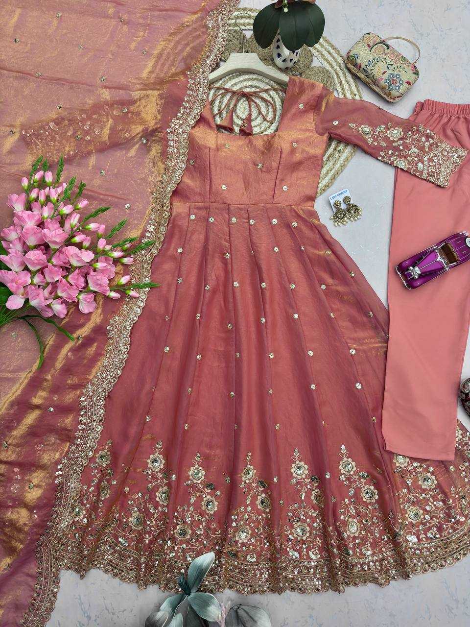 Silk Embroidery Gown