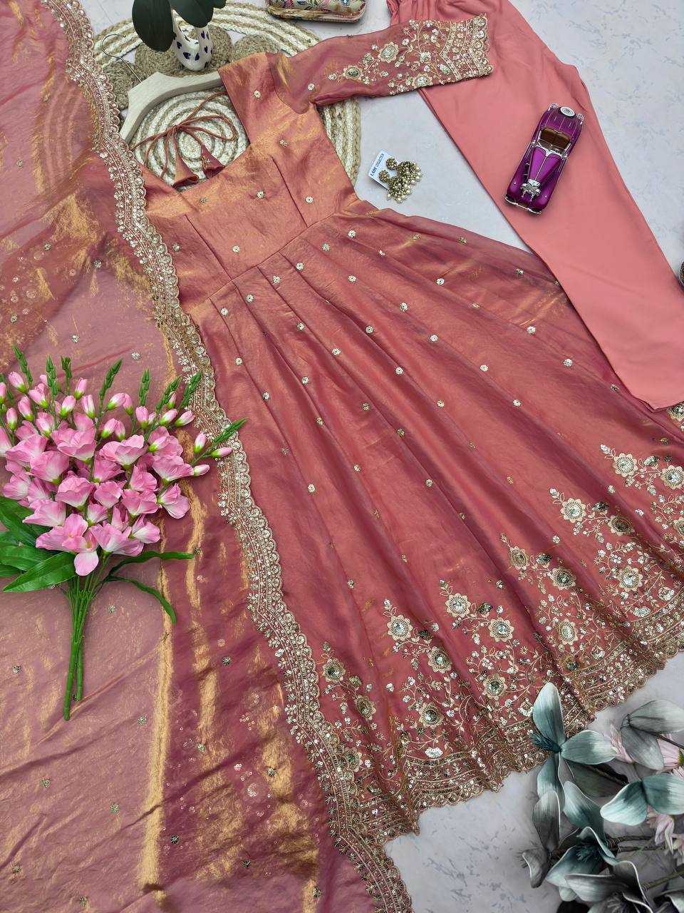 Silk Embroidery Gown